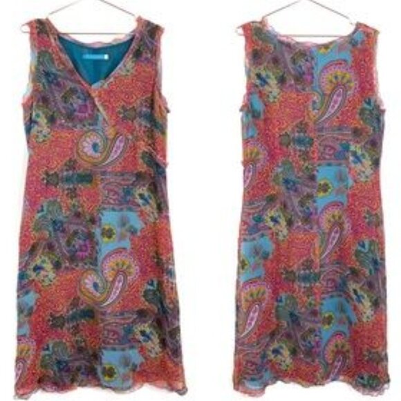 Johnny Was Dresses & Skirts - Johnny Was Boho Paisley 100% Silk Dress